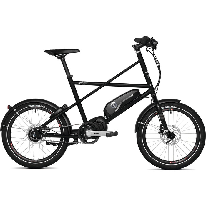 Від Cooper Bike - компактний велосипед E-bike (20-дюймовий велосипед, один розмір підходить для всіх розмірів рами, утилітарний електричний вантажний велосипед з додатковим переднім багажником) 9-швидкісний Dark Thunder