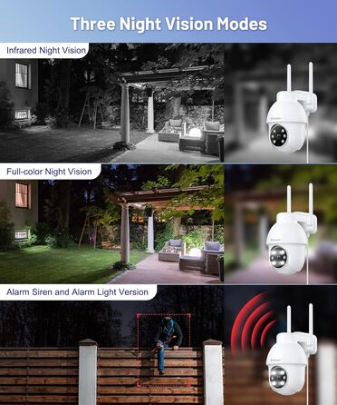 Камера спостереження GALAYOU 2K Outdoor, PTZ Outdoor WLAN IP Camera Surveillance Outdoor, WiFi купольна камера з кольоровим нічним баченням, двостороннє аудіо Y4