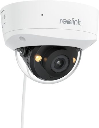 Купольна камера Reolink 5MP HD Spotlight PoE із захистом від вандал IK10, кольоровим нічним баченням, двостороннім аудіо, інтелектуальним виявленням людей/автомобілів/тварин, без щомісячної плати, RLC-540A