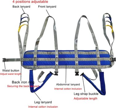 Підйомник пацієнта, Строп для пацієнта, Люди похилого віку з обмеженими можливостями, Допоміжні засоби для стояння, Баріатричне обладнання для людей з обмеженими можливостями, Медичний підйомник, Регульована талія (колір синій, Висота)