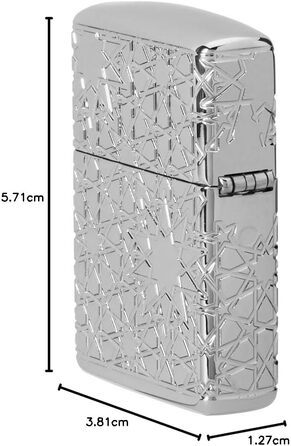 Кишенькова запальничка Zippo з візерунком арабської зірки, високополірований хром, 49076, Високополірована хромована зірка, Один розмір
