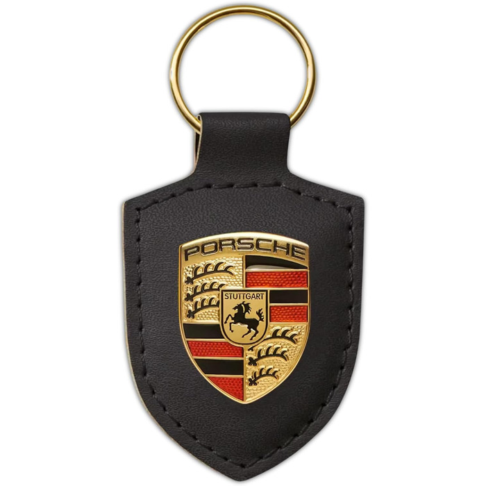 Брелок Porsche ЧОРНИЙ шкіряний з гербом WAP0500900E