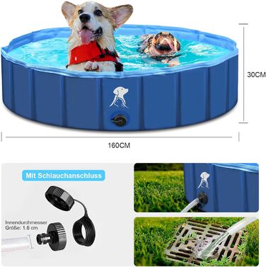 160 * 30CM Dog Bath Bath Stable Swimming Pool Pet Baby Swimming Pool Non-Slip Portable Blue, 160 * 30CM Dog Bath Bath Stable Swimming Pool Pet Baby Swimming Pool Non-Slip Portable Blue