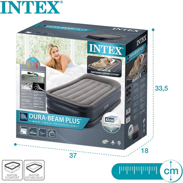 НАДУВНИЙ МАТРАЦ TWIN DELUXE PILLOW REST З FIBER-TECH BIP