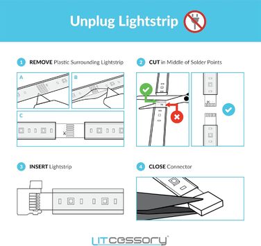 Контактний до укороченого кінцевого роз'єму для Philips Hue Lightstrip Plus (білий - MIKRO 6-контактний V4) (білий (стандартний 6-контактний) - V3, 4 шт.), 6-