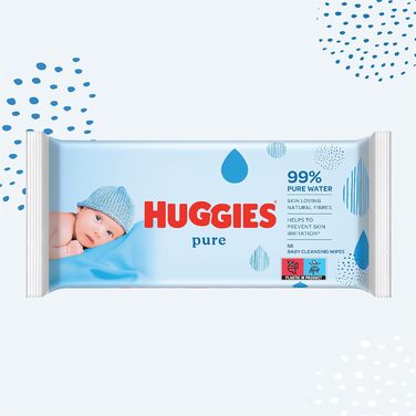 Вологі серветки Huggies Pure Дитячі серветки, упаковка 10 шт. (10 шт. 56 шт. )