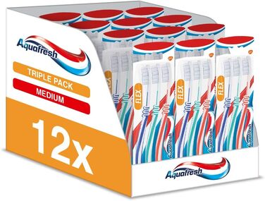 Зубна щітка Aquafresh Clean and Flex, 12 x 3 упаковки, середня зубна щітка Aquafresh Clean and Flex, 12 x 3 шт. и, середня