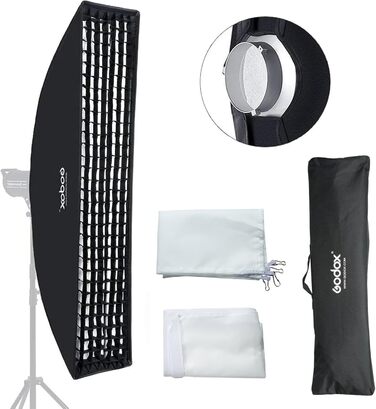 З кронштейном Bowens, 35x160см Стільникова сітка Softbox Strip Softbox Bowens Mount для зйомки зі спалахом Speedlite, 35x160