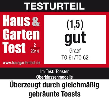 Тостер Graef TO 61, білий, 27 сантиметрів д х 18 сантиметрів ш х 19,3 сантиметрів в