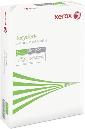 Папір Xerox Recycled 003R91912 - DIN A4 80 г/м - копіювальний папір для лазерних принтерів і копіювальних апаратів - виготовлений зі 100 переробленого паперу - 1 коробка, 5 упаковок, 2 500 аркушів