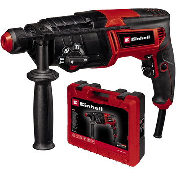 Перфоратор Einhell TC-RH 800 4F (800 Вт, 2,6 джоулів, свердління довбання довбання з/без фіксації, пневматичний ударний механізм, SDS-Plus, блокування безперервної роботи, вкл. електронну коробку)