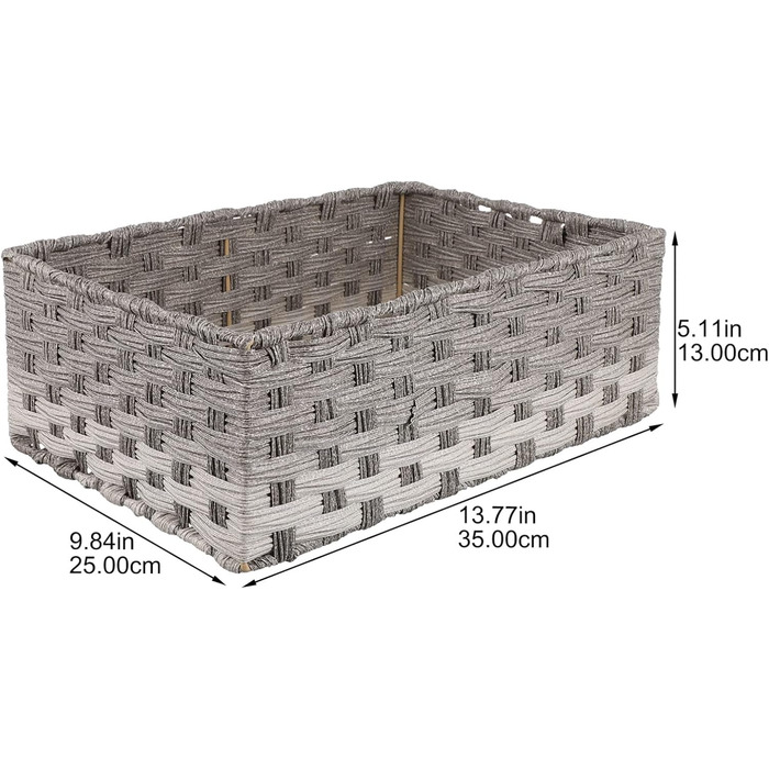 Плетений кошик для зберігання Кутова імітація ротанга плетений кошик для полиць 35x25x13см Настільний органайзер Сіра коробка для зберігання Кімната Кухонний стіл Багатофункціональний стіл для зберігання