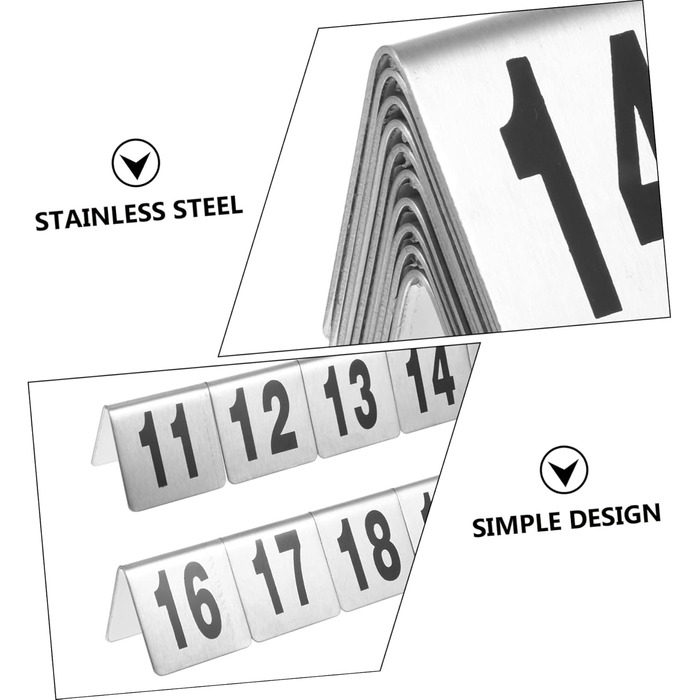 Тарілка з нержавіючої сталі Ресторан Настільний номер Металеві номери столів Тримачі для номерів столів Номерні знаки з нержавіючої сталі Настільний намет Вігвам Картки на весільне місце з нержавіючої сталі, 10 шт.