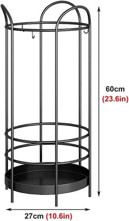 Підставка для парасольки XZFJFRID для вхідної зони, Підставка для парасольок для патіо з піддоном для крапель, Окремо стояча підставка для парасольки для вхідної зони, Міцний тримач для парасольки, Тримач для парасольки для офісу чорний 27см х 60см