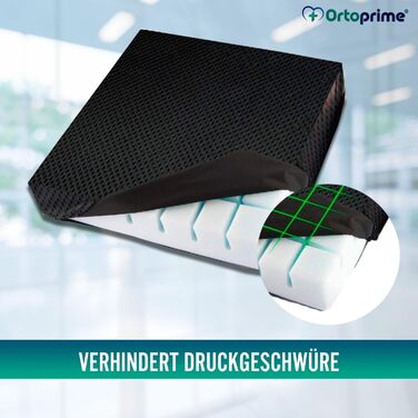 Ортопедична подушка для полегшення пролежнів OrtoPrime з 3D піни з системою каналів Comfort - Профілактика пролежнів Подушка сидіння та зняття тиску - Подушка для сидіння для інвалідного візка Офіс Дистанційна робота та дім