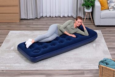 Надувне ліжко Bestway Blue Horizon Step з внутрішнім ножним насосом Single XL/Lo 185 x 76 x 28 см, синій