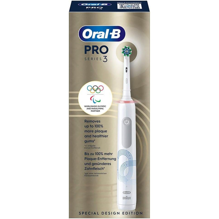 Електрична зубна щітка Oral-B Pro Series 3D, біла, 1 щітка для чищення 3D, видаляє наліт, 3 режими чищення, таймер, акумуляторна 1 шт. (1 упаковка)