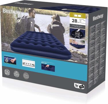 Надувне ліжко Bestway Blue Horizon Step з внутрішнім ножним насосом Double XL/Lo 203 x 152 x 28 см