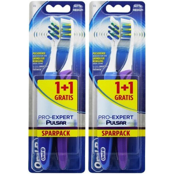 Зубні щітки Oral-B PRO-EXPERT Pulsar 35 Середня/Середня / Пульсуюча щетина Синій, Фіолетовий 2 шт. и (2 упаковки), 2 шт., 2