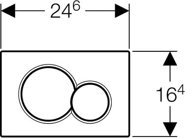 Панель змиву Geberit 115770115 Sigma01, пластикова для 2-х кількісного змиву (24,6x1,3x16,4 см, хромований вигляд (глянцевий))