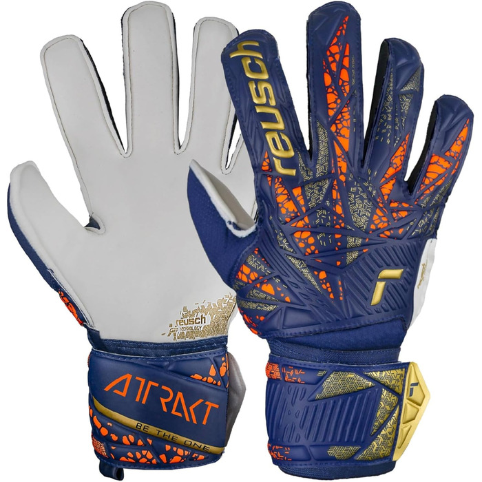 Рукавиці воротарські Reusch Unisex Youth Attrakt Grip Junior 7 синьо-золоті