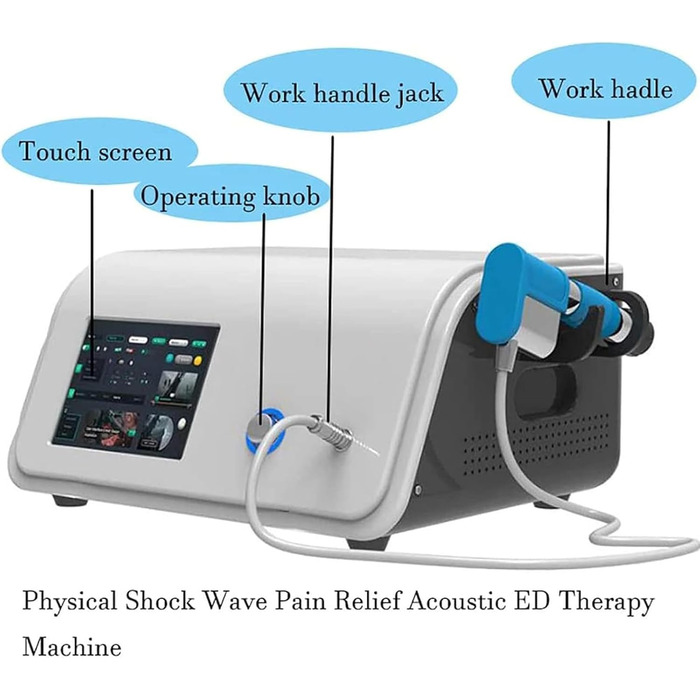 Професійний ударно-хвильовий апарат HENGCMM, професійний пістолет для масажу м'язів ED Екстракорпоральний ударно-хвильовий апарат для терапії, полегшення болю, масажу, корекції фігури та ED