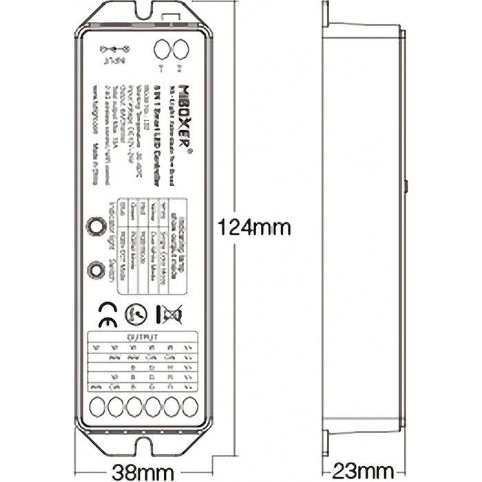 Контролер 5 в 1 LS2 Білий/CCT/RGB/RGBW/RGBCCW 12-24V для світлодіодної продукції, 2.4G