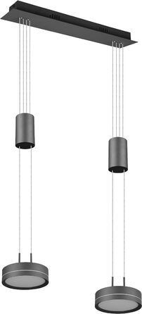 Світлодіодний торшер Trio Lights Franklin 426510208, Метал в т.ч. 35 Вт LED, зміна кольору, диммер (антрацит, підвіска 2-полум'я)