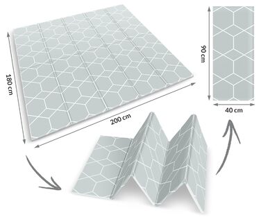 Двосторонній килимок для повзання Дитячий ігровий килимок Килимок для підлоги Дитячий килимок Килимок для повзання Дитячий складний килимок Дитячі дитячі іграшки 0-6 місяців Різнокольоровий 200x180x1 см
