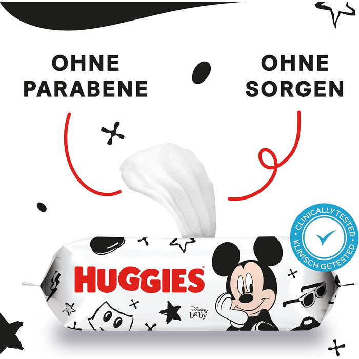 Вологі серветки Huggies Baby Care Wipes, упаковка 10 шт. (10 шт. 56 шт. ) (Вологі серветки Disney)