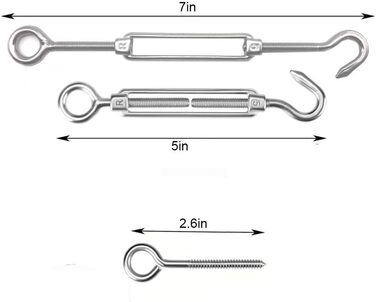 Набір мотузок з нержавіючої сталі TooTaci 2 мм, набір шпалер для тросів, натягувач мотузки M5 з нержавіючої сталі та 304 натяжний дріт з нержавіючої сталі в ПВХ оболонці, сталевий трос з вушками, набір для натягу мотузки для підвісів, огорожі, штор, саду 