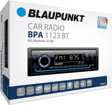 Автомагнітола 1-DIN, FM-RDS, Bluetooth, система гучного зв'язку, 2xUSB, Aux-in, Sub-Out, Багатобарвний, 200 Вт, 1123 BT