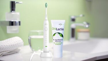 Ремінералізуюча зубна паста OraLactin з пробіотичним ефектом Для підтримки та коригування здорової мікрофлори ротової порожнини З рідкою зубною емаллю та L-аргініном 3 шт. 75 мл