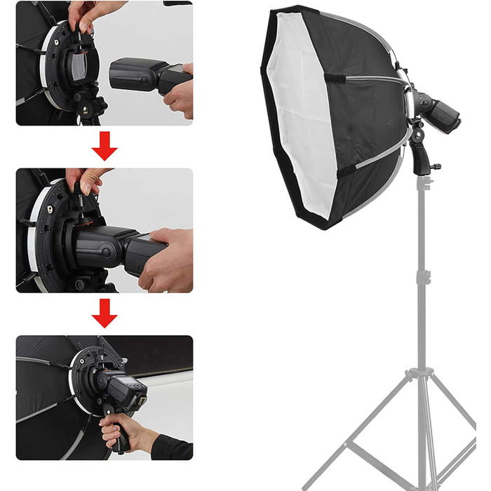 Фотографія Фото Відео Студія Softbox Flash Light Світлорозсіювач освітлення Ks65 65 см Портативний універсальний ліхтарик з перекидним спалахом Softbox для камери Верхній ліхтарик