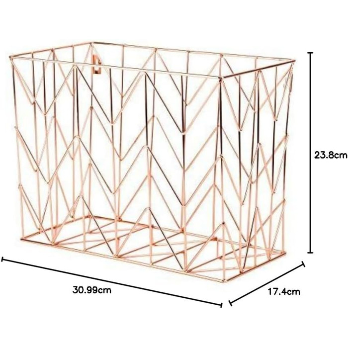 Офісні аксесуари U Brands, Металевий дріт Підвісне зберігання файлів Мідь/рожеве золото Підвісне сховище файлів