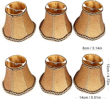 Набір абажурів 2/6 E14 E27 Лампочки свічки для люстри Підвісний світильник Настінний світильник Підвісний світильник Абажур Набір з 6 шт. Коричневий