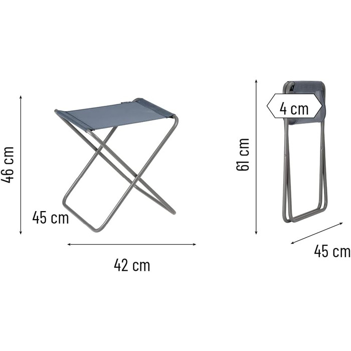 Компактний складаний стілець Lafuma Mobilier для подорожей, PH II, сірий, LFM51608544, Silex