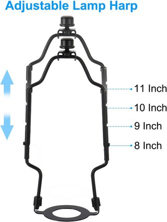 Комплект лампи Арфа з регульованим хвостом абажура Тримач кронштейна з основою освітлення 3/8 IP E14 E26 E27 для настільного торшера Чорний, 8 9 10 11