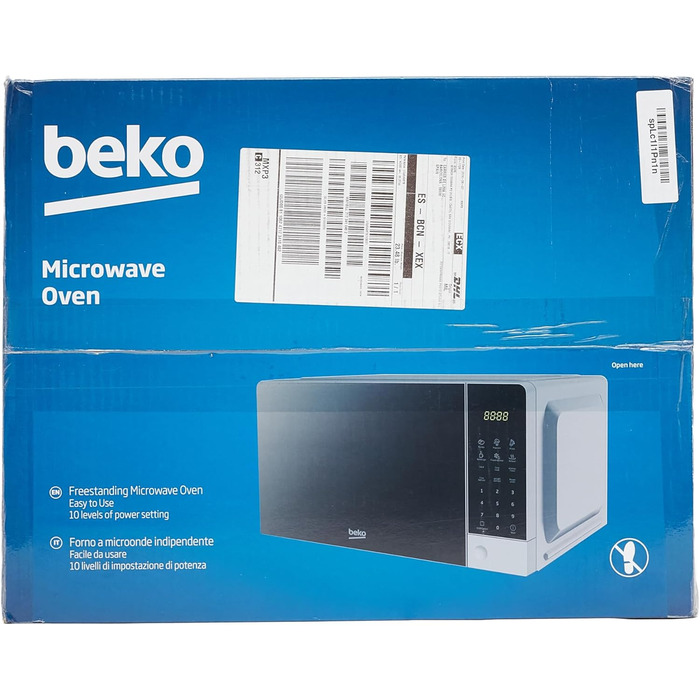 Мікрохвильова піч Beko Moc201103S, 20 л, цифрова, сріблястого кольору 45,2 x 32,5 x 26,2 см