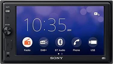 Приймач Sony XAV-1550ANT WebLink 2.0 DAB з Bluetooth для гучного зв'язку, навігації через смартфон 6,2-дюймовий дисплей і ручка з тюнером і антеною DAB