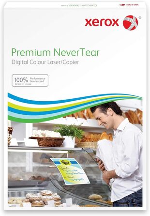 Пластиковий папір Xerox Premium NeverTear 003R98058 - А4 210 x 297 мм, 160 г/м - Спеціальний папір для лазерних принтерів і копіювальних апаратів - 100 аркушів - Білий А4 210 x 297 мм 120 мікрофонів