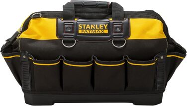 Сумка для інструментів Stanley FatMax (18 дюймів, 49 x 26 x 10 см, водонепроникне дно, посилені шви, ергономічна гумова ручка, міцний плечовий ремінь, нейлон 600 ден) 1-93-950 1 В 130 мм x Ш 250 мм