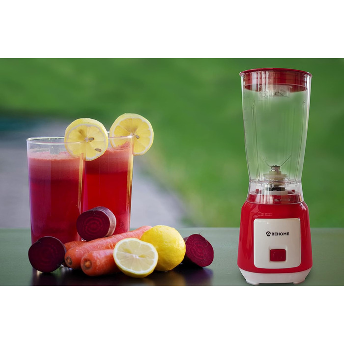 Блендер BEHOME 250 Вт Smoothie Maker Cup 600 мл, високопродуктивний міксер Powerful Red