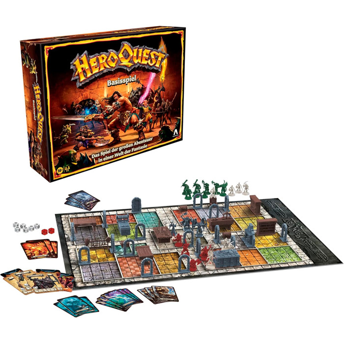 Базова гра Avalon Hill HeroQuest, пригодницька гра в стилі фентезі з мініатюрами, від 14 років, для 2 - 5 гравців Одна базова гра