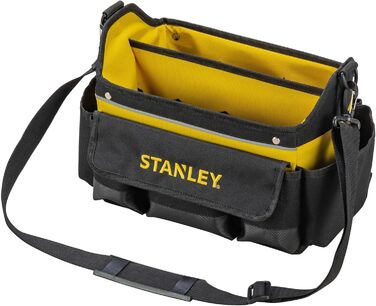 Відкрита сумка для інструментів Stanley (32 x 20 x 26 см, вісім зовнішніх кишень, десять внутрішніх кишень, внутрішній органайзер, вантажопідйомність 20 кг, прогумована ручка, водовідштовхувальна поліпропіленова основа) STST1-70718