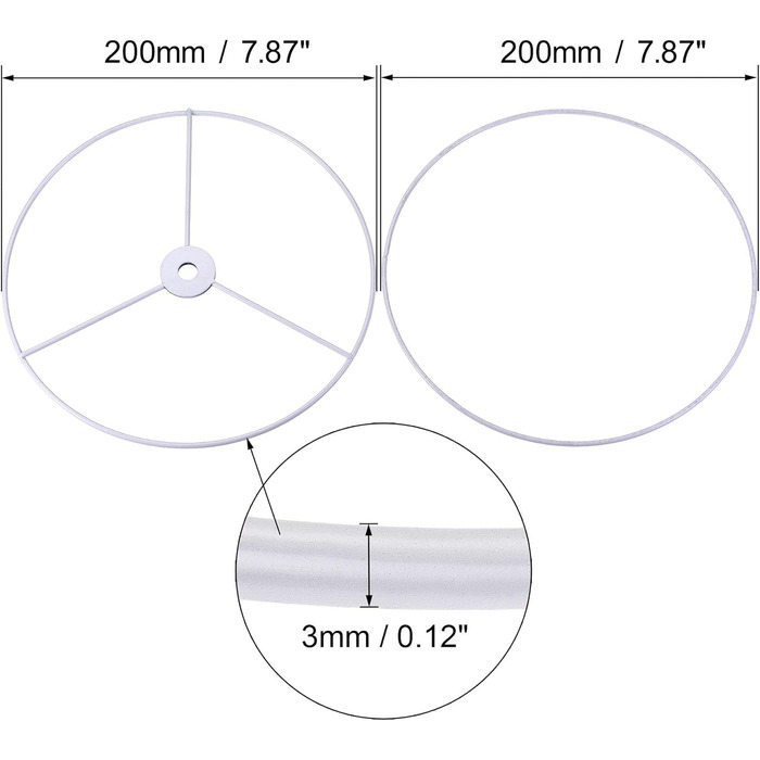 Карта джерел 2 Комплект абажура Кільце 200мм Діаметр. Каркас тримача для тримача для залізної лампи
