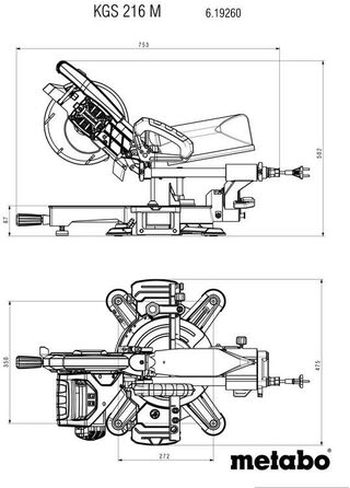 Лазерна пила Metabo KGS 216M 1500 Вт 240 В клас енергоефективності A