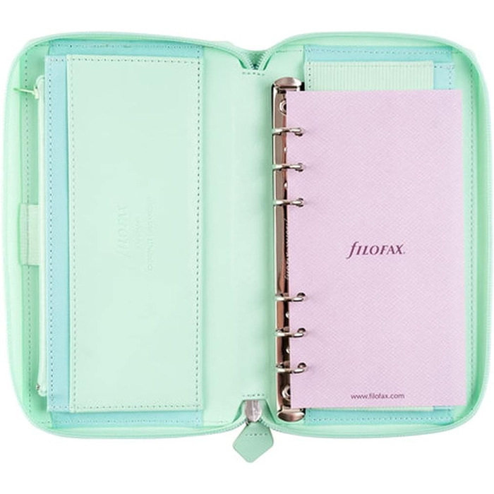 Органайзер на блискавці Filofax Saffiano Personal Compact 2022, Neo Mint Single