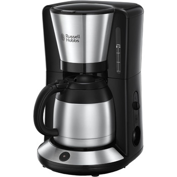 Кавоварка Russell Hobbs душова лійка для оптимальної екстракції та аромату Adventure (макс. 8 чашок, термоглечик 1,0 л, автоматичне вимкнення, крапля-стоп, 1100 Вт) Кавоварка з фільтром 24020-56, чорна