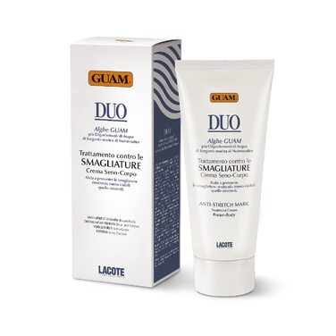 Крем Duo Treatment Cream Against Stretch Marks, Breast and Body Cream for Breast and Body Cream for Prevention Stretchs with Guam Algae, Made in Italy, 200 ml Pack